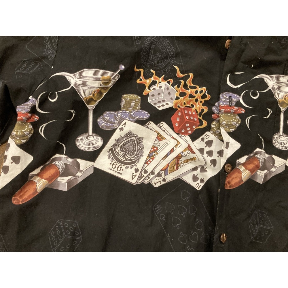 Pacific Legend Hawaii Casino Poker Shirt Black Playing Size XL Card Game Attire! - Picture 4 of 8